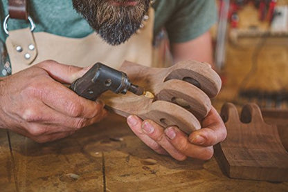 Kutzall Extreme Flame Rotary Burr, 1⁄8" Shaft, Very Coarse- Wood Carving Bit for Dremel, Foredom, DeWalt, Milwaukee. Abrasive Tungsten Carbide, 1⁄4" (6.3mm) Dia. X 1⁄2" (12.7mm) Length FLX-14-EC