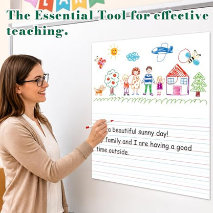 Giant Magnetic Draw Write Paper 24 x 28 in, Dry Erase Magnetic Lined Paper - size: Draw & Write Paper - 24 x 28 in