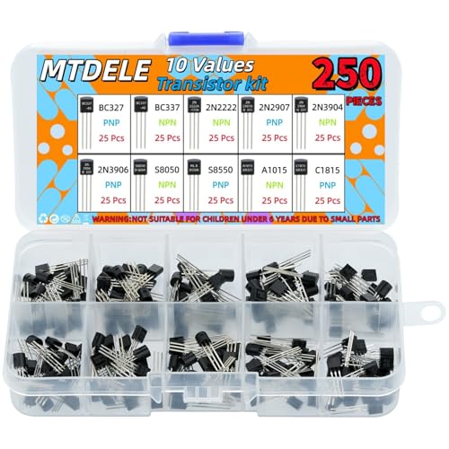 250Pcs 10 Values PNP NPN Transistor Kit