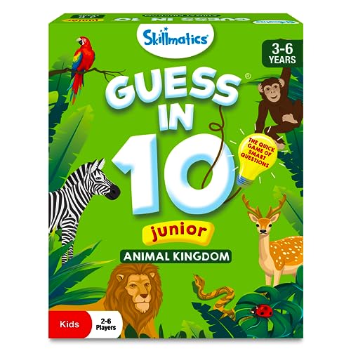 Skillmatics Guess in 10 Junior – Animal Kingdom, Card Game, Gift for Kids - style: 4. Junior Animal Kingdom