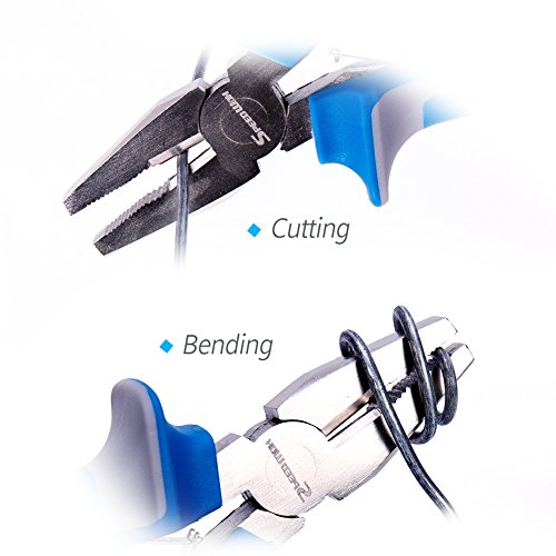 SPEEDWOX Micro Linemans Pliers Mini Combination Pliers 5 Inches Small Wire Cutters for Jewelry Making Precision Fine Pliers Serrated Jaw Craft Hand Tools with Spring Chrome Vanadium Steel - style: 5" Lineman's Plier