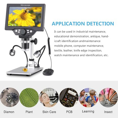 Koolertron 7 Inch LCD Digital Microscope 12MP 1080P with 32G TF Card - size: 7 inch (LCD and 32GB TF Card and Remote Control)