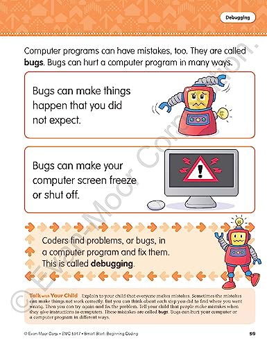 Evan-Moor Smart Start Beginning Coding, Grade PreK, Activity Workbook, Includes Stickers and Audio Read Along, Basic Skills, Critical Thinking, ... Beginning Coding Stories and Activities)