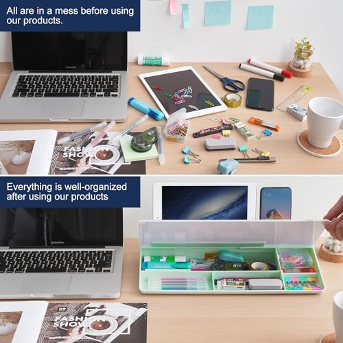 TSJ OFFICE Desktop Whiteboard Dry-Erase-Board - Computer Keyboard Stand White Board Surface Pad with Drawer, Desk Organizers with Accessories for Office, Home, School Supplies - Green - color: Green