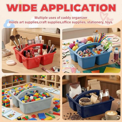 Kathfly 4 Pack Classroom Caddy Organizer with Handle Bulk, Blue Red - color: Blue Red