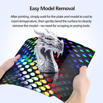 P2S X2D Smooth Effect PEG Build Plate, 256x256mm,Hexagonal Cube + 3D Water Droplet Pattern Holographic Print Bed Plate for Bambu Lab X2D/A1/P1P/P1S/P2S/X1/X1C/X1E 3D Printer Platform - color: PEG (Diamond Grid+Water Cube)