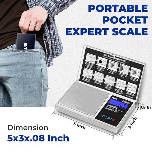 Series Digital Pocket Weight Scale 600g x 0.1g |Digital Gram Scale Small Scale Mini Food Scale Jewelry Scale Ounces/Grains Scale, Easy to Carry - AMERICAN WEIGH SCALES (Silver, 220g x 0.01g) - color: Silver, size: 220g x 0.01g