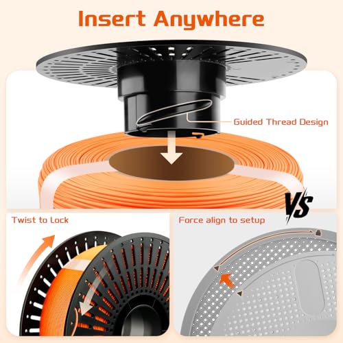 Reusable Filament Spool, Universal Fit High-Temp ABS Quick-Lock