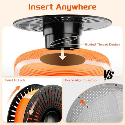 Reusable Filament Spool, Universal Fit High-Temp ABS Quick-Lock