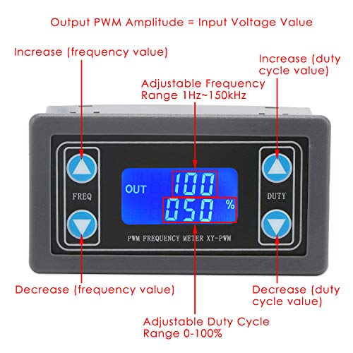 DROK Signal Generator, DC 3.3-30V Function Generator 5-30mA LCD Display PWM Pulse Frequency Duty Cycle Rectangular Wave Square Wave Signal Generator