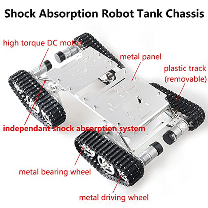 Premium Large Metal 4WD Shock Absorption Robot Tank Car Chassis Kit