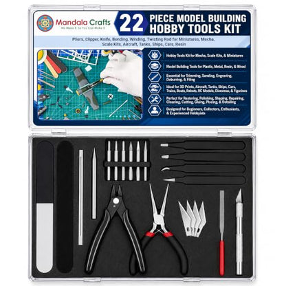 Mandala Crafts 22 PC Model Building Hobby Tools Kit for Metal & Plastic - style: 3D Metal Model Puzzle Tool 25 PCs