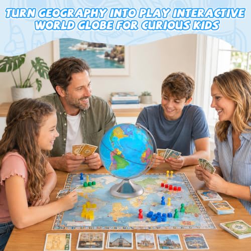 8" World Globe for Kids & Adults with Stable Heavy Metal Base