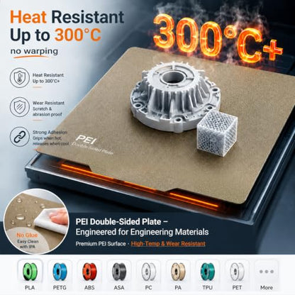 Build Plate for ELEGOO Centauri Carbon Build Plate 260x271mm, Dual-Sided PET PEI Magnetic Spring Steel Bed CC/CC2 Plate, High-Temp Resistant Printing Surface for ELEGOO CC/CC2 3D Printer - size: 260x271