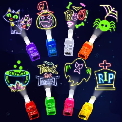 24 Pcs Halloween Party Favors LED Finger Lights Toys for Kids Ages 3-12 - style: Halloween