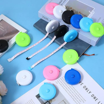 60 Pack Soft Retractable Measuring Tape Double-Scale 60 Inch/150cm for Body Measuring Metric Tape Measure Sewing Craft Cloth Tape Measure Tailor Cloth Knitting Home Craft Measurements (6 Colors)