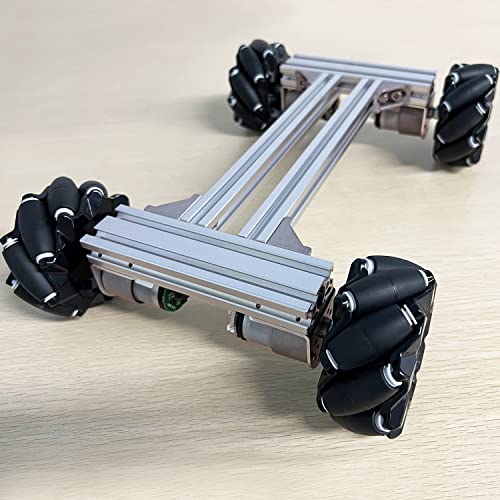 Mecanum Wheel 4wd Metal Robot Car Chassis Control Learning Kit for Arduino Raspberry Pie Microbit with DC Encoder Motor, DIY Steam AGV ROS AI Move Education Platform Robotic Functional Model Silver - color: Silver