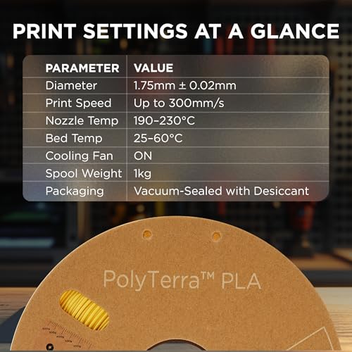 Polymaker Matte PLA Filament 1.75mm, 1kg, Savannah Yellow - color: Matte Pla - 1.75mm Matte Savannah Yellow (Hex Code: #F3c432), size: 1kg