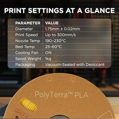 Polymaker Matte PLA Filament 1.75mm, 1kg, Savannah Yellow - color: Matte Pla - 1.75mm Matte Savannah Yellow (Hex Code: #F3c432), size: 1kg