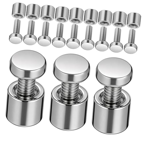 Standoff Screw Metal Wall Fixings 12 Sets Sign Mounting Screws with Caps for Acrylic Frames Photo Frames Store Signs and Advertising Boards 0.59 X 0.31 in Office Retail Display