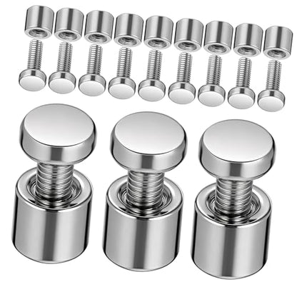 Standoff Screw Metal Wall Fixings 12 Sets Sign Mounting Screws with Caps for Acrylic Frames Photo Frames Store Signs and Advertising Boards 0.59 X 0.31 in Office Retail Display