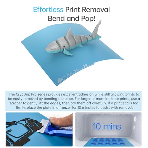 BIQU CryoGrip Pro Frostbite Build Plate for Any-Cubic Kobra 3 3D Printer - color: Frostbite-Blue, size: 250*250MM, style: Frostbite