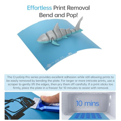 BIQU CryoGrip Pro Frostbite Build Plate for Any-Cubic Kobra 3 3D Printer - color: Frostbite-Blue, size: 250*250MM, style: Frostbite