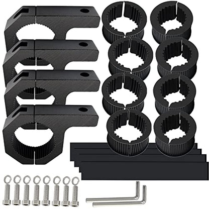 Universal Bull Bar Clamp Mounting Kit-4PCS Heavy Duty LED Light Bar Brackets for 1.38"/1.5"/1.57"/1.77"/1.97" Tubes, Fits Roof Roll Cage, Bumper, Off-Road Driving Lights - size: 4pcs Standard