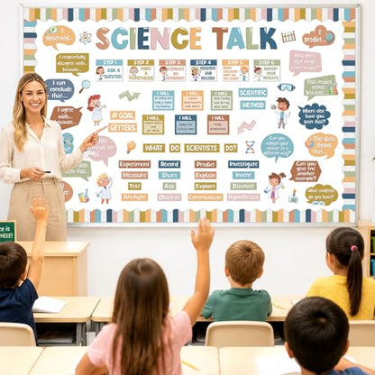 Pajean 93 Pcs Boho Science Bulletin Board Science Talk Classroom Decor - style: Boho Science