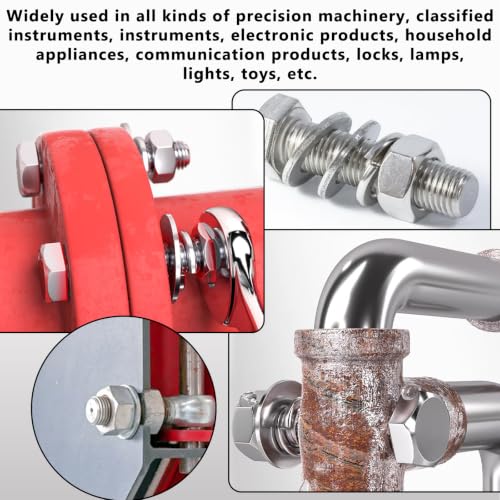 1100PCS Spring Lock Washers Assortment, 304 SS 9 Metric Sizes M2-M12 - size: Metric-1100PCS