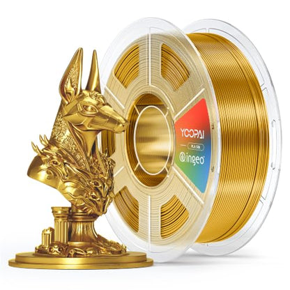 YOOPAI DarkGold Silk PLA Filament 1.75mm, Luxury Chrome-Like Mirror Shine, Premium Silk Smooth Finish, Reliable Consistent Printing 3D Printer Filament, 1kg Spool(2.2lbs) - color: B-silkpla-1kg-a-darkgold
