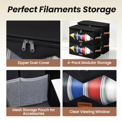 4 Pack Foldable 3D Printer Filament Storage Box