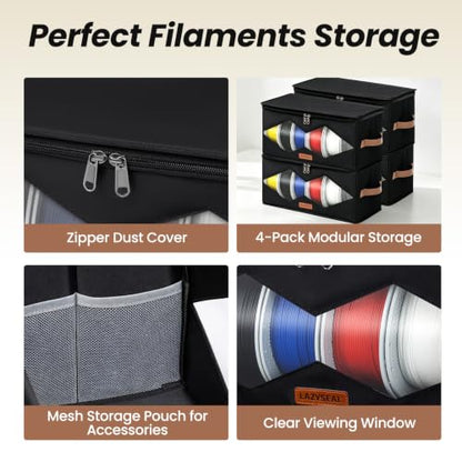 4 Pack Foldable 3D Printer Filament Storage Box