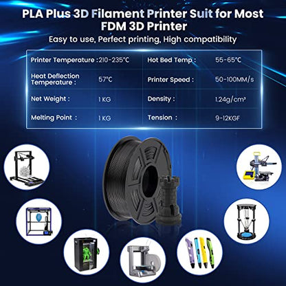 SUNLU PLA Plus Filament 1.75mm, 10KG Bundle, Black & White - color: Black+black+black+black+black+white+white+white+white+white, size: 10 kg