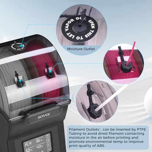 Sovol Filament Dryer, SH02 Dry Box 3D Printer Sealed Filament Storage Box - color: Metal Gray, size: 2 KG