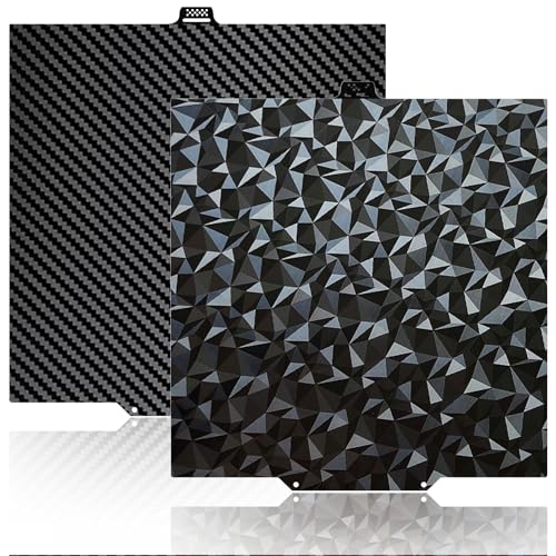280x280mm Build Plate for QIDI Q2 Build Plate Smooth Carbon Fiber + Diamond Pattern Double Sided Print Hot Bed Flexible Spring Steel Sheet Easy to Remove Prints PEO PET Plate for QIDI Q2 Accessories