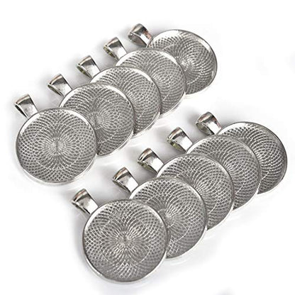 LANBEIDE 80pcs 25mm Pendant Bezels and Glass Cabochons for Jewelry Making - size: 25 mm / 1 inch