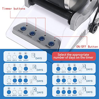 Rock Tumbler Kit - Turn Rough Rocks into Beautiful Gems with 7-Day Timer, Includes 2 Belts, Bag of Rough Stones, 4 Stages of Grits: Coarse, Fine, Polishing, Final Polishing