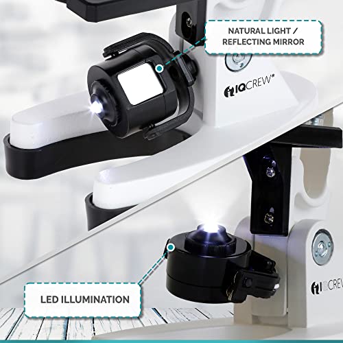 AmScope M30-ABS-KT2-W-TKVB1 1200X White Metal Arm Starter Microscope Kit - style: F) Kit + Telescope