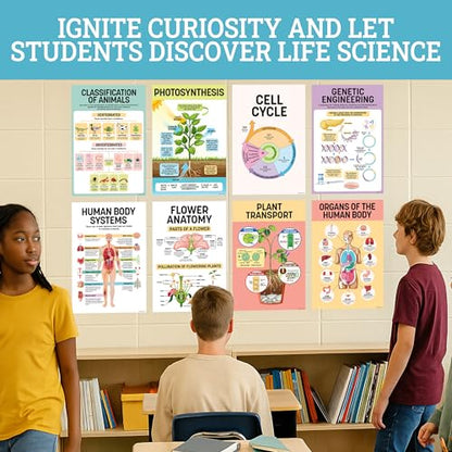 Decorably 16 Biology Posters High School, Elementary Decorations