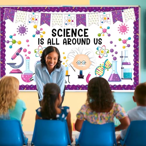 Epakh 81 Pcs Science Bulletin Board Set Back to School Classroom Decoration - style: Science