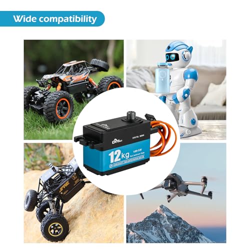 TD-9412 12KG Low Profile Servo Full Metal High Torque RC Digital Servo 180° IP67 Waterproof Servo High Speed for 1/10 RC Car - size: Full-metal 180°