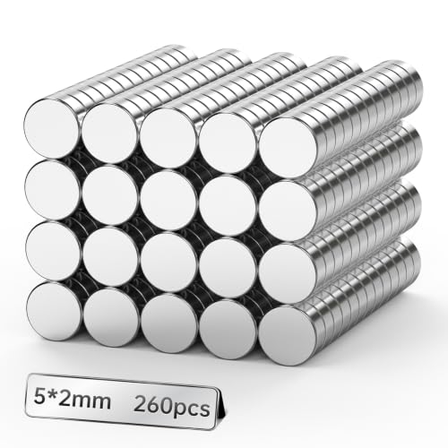 5x2mm Magnets for Crafts, 260PCS Small Strong Neodymium Magnets - size: 5x2mm 260PCS