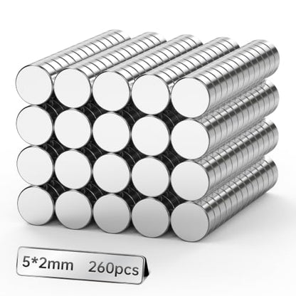 5x2mm Magnets for Crafts, 260PCS Small Strong Neodymium Magnets - size: 5x2mm 260PCS