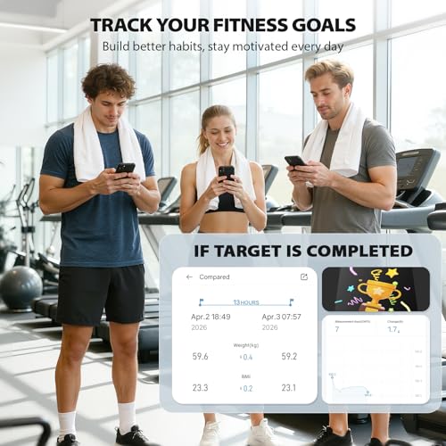 ABLEGRID WiFi Smart Bathroom Scale for Body Weight and Fat, 500 lb