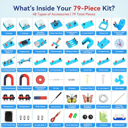 79PCS Magnet Science Kit for Kids Ages 8-16, Ultimate Physics Lab - size: 79PCS