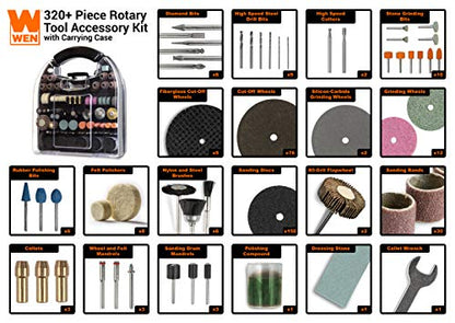 WEN 230321A 320-Piece Rotary Tool Accessory Kit with Carrying Case - size: 320 Pieces