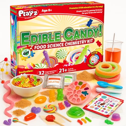 Playz Edible Candy Making Kit for Kids Age 8-12 Years Old with 40+ Fun - style: Edible Candy