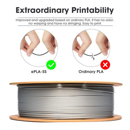 eSUN PLA Basic Filament 1.75mm 3D Printer Filament 1KG Silver - color: Silver, size: 1KG