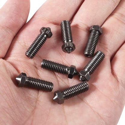 Aokin 5 Pcs 0.4mm 3D Printer Hardened Steel Nozzles for Volcano Nozzle with High Temperature Wear Resistant for Anycubic Vyper, Kobra Max, Kobra Plus, 1.75mm Filament 3D Printer - color: 0.4mm